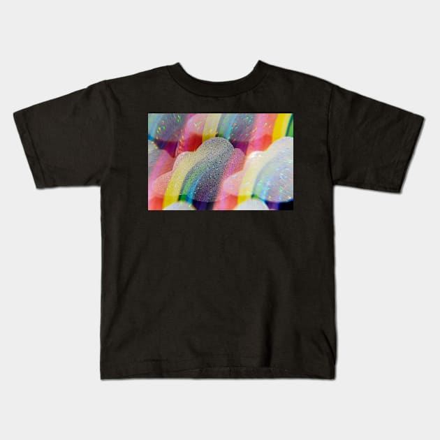 Kaleidoscopic rainbows and clouds Kids T-Shirt by karinelizabeth